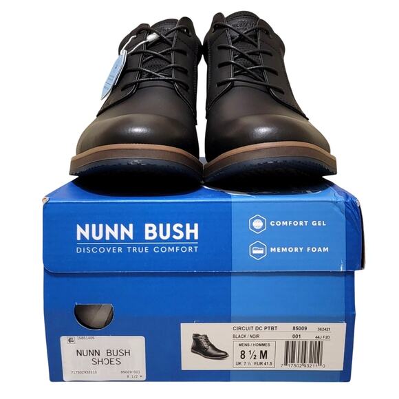 Nunn Bush Men Circuit DC Plain Toe Chukka Boots Size US 8.5M Black Faux Leather - Picture 6 of 6